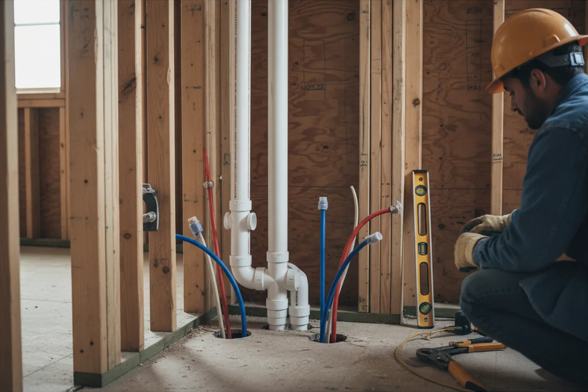 Drain and supply rough-in during Drain Cleaning in Loyall